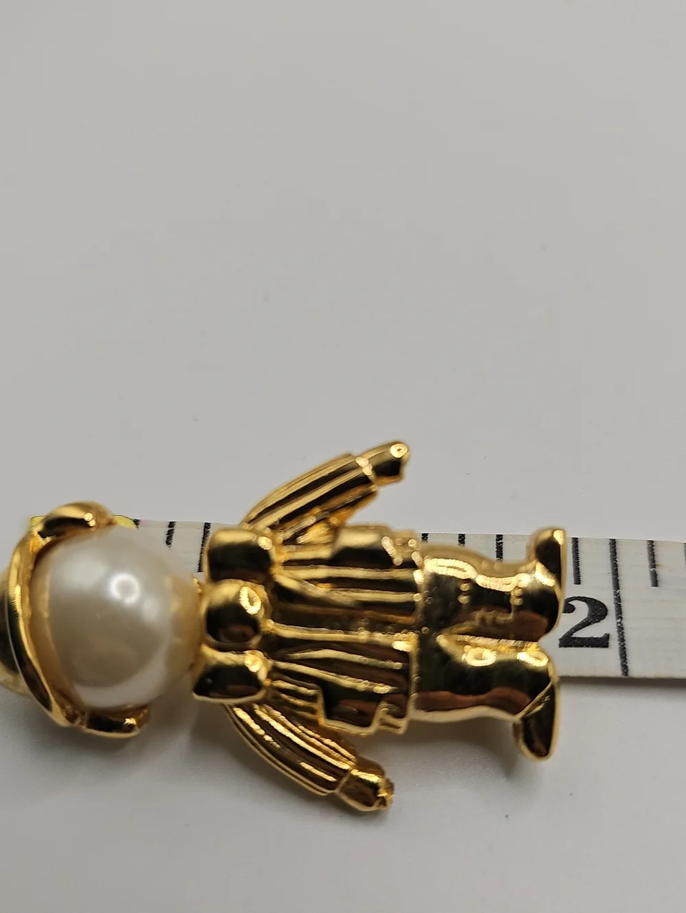 AAI Gold Pearl-Head Kids Pin Brooch - Gold
